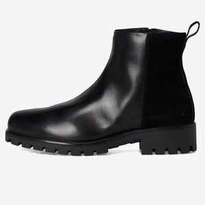 Ecco women’s Modtray Traytech Black Leather suede ankle Chelsea Boot zipper